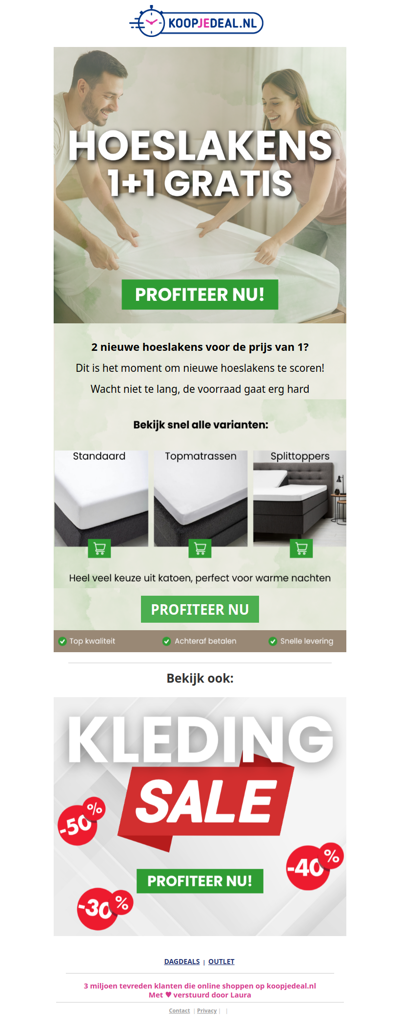 2 Hoeslakens voor 12,99 😴