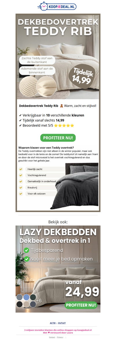 Dekbedovertrek Teddy nu 14,99