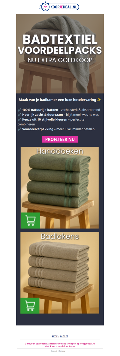 Voordeelpack Handdoeken nu 9,99 🧺