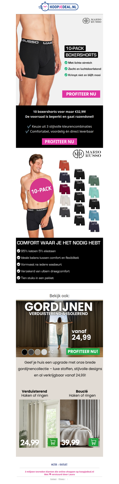 10 Boxershorts voor al 32,99 🩲