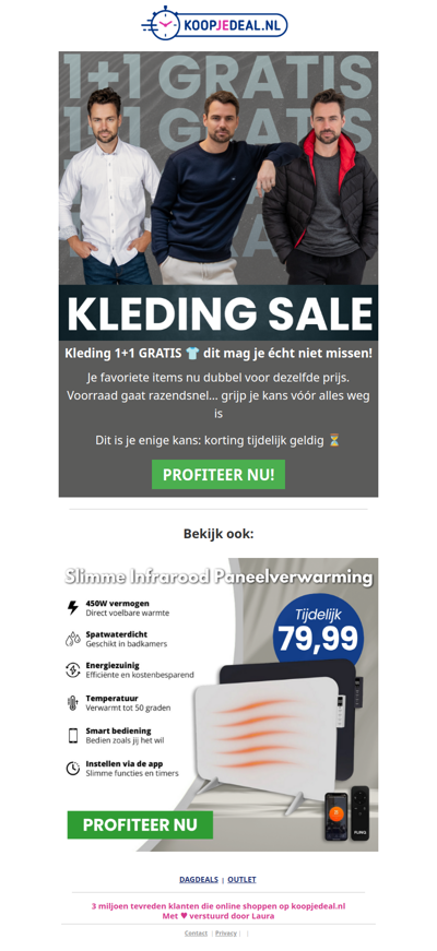 Kleding 1+1 GRATIS 👕 Mis het niet!