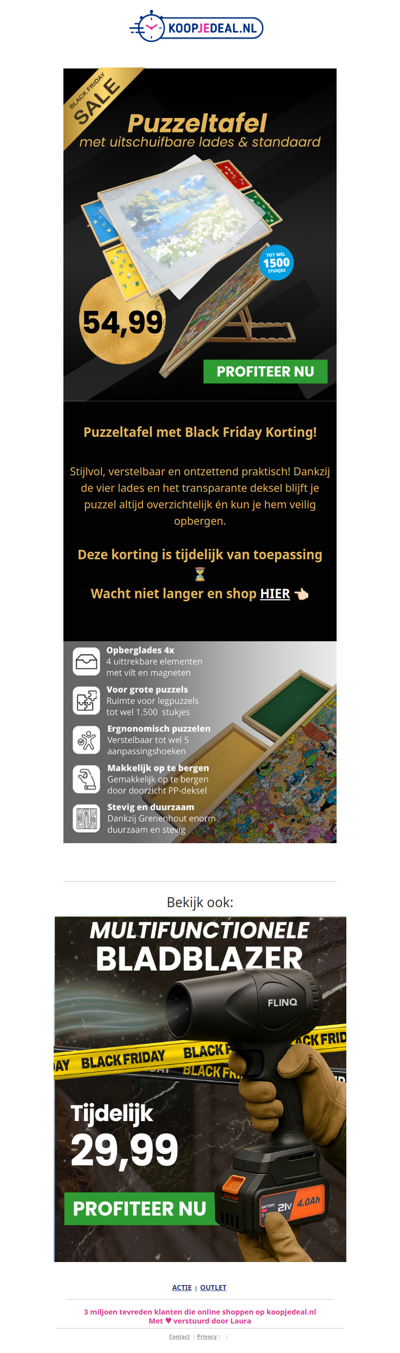 Puzzeltafel met Black Friday Korting 🖤