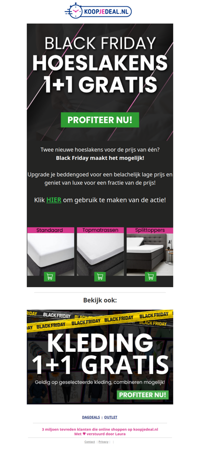 2 hoeslakens voor de prijs van 1?