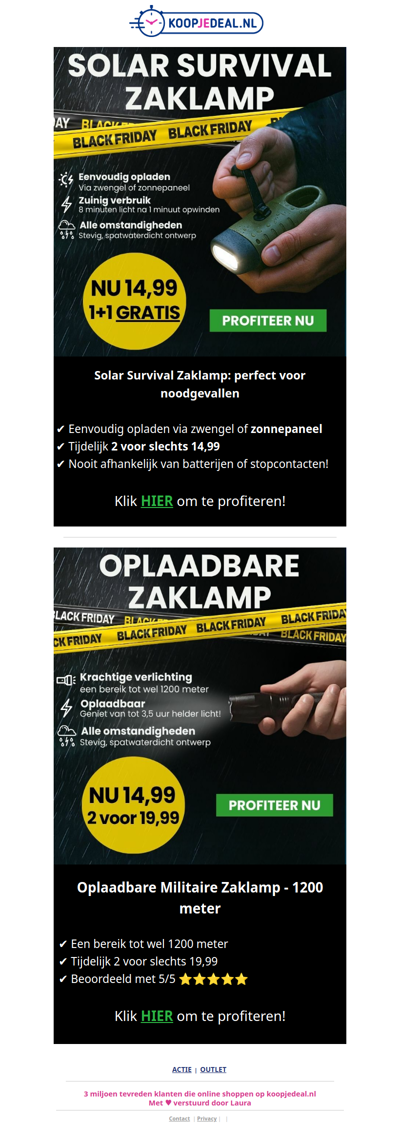 Solar Zaklamp 1+1 GRATIS 🔦