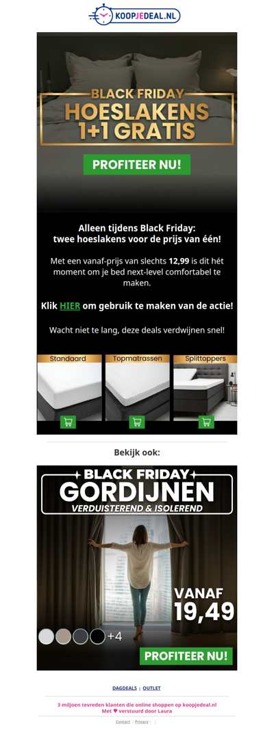 Nu Alle Hoeslakens 1+1 GRATIS 😴