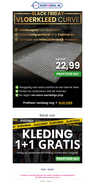 Hoogpolig Vloerkleed Curve nu 22,99 🤯