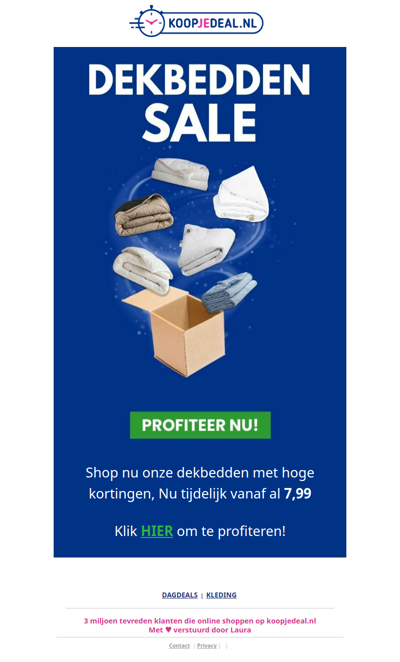 Dekbedden tijdelijk vanaf 7,99 🚨