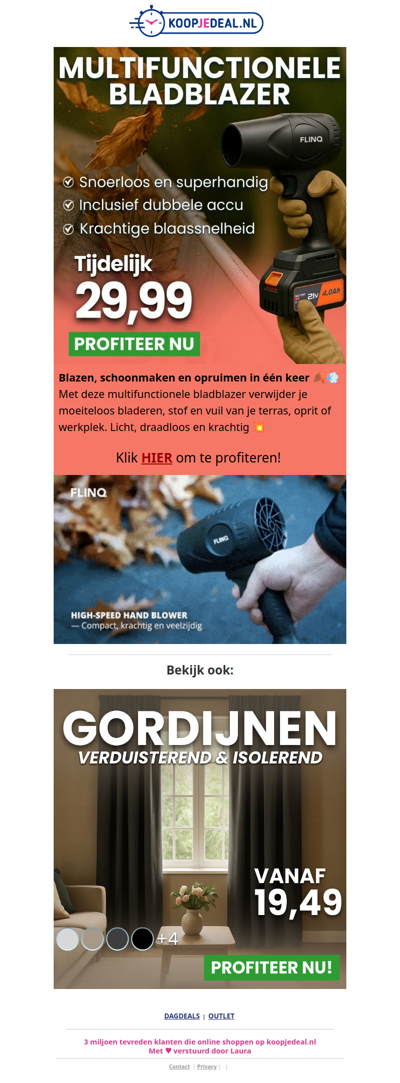 Multifunctionele Bladblazer NU 29,99 💨