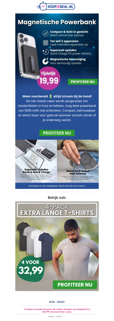 Draadloze Powerbank nu 19,99 ⚠️