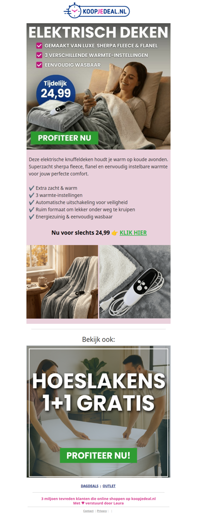 Nieuw: Elektrisch Deken nu 24,99 🔥