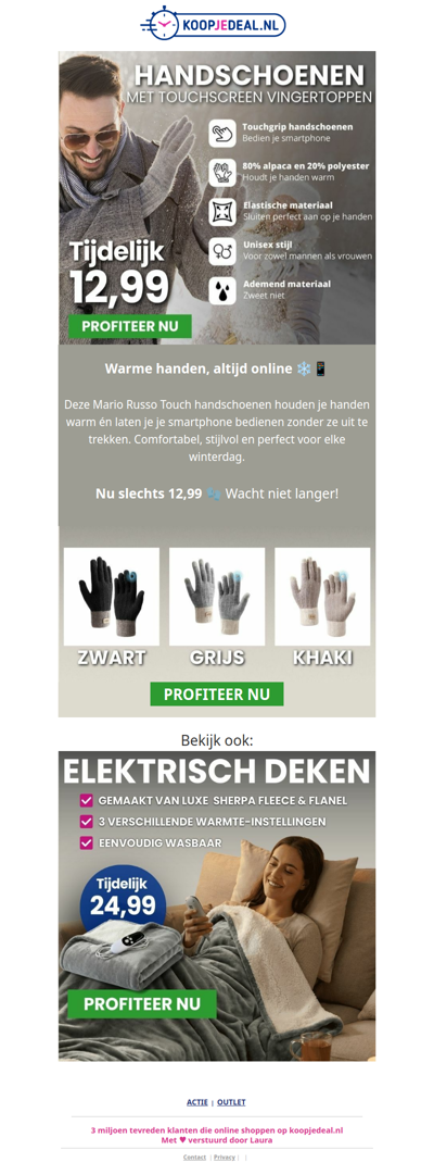 Nieuw: Touch Handschoenen 12,99 🧤