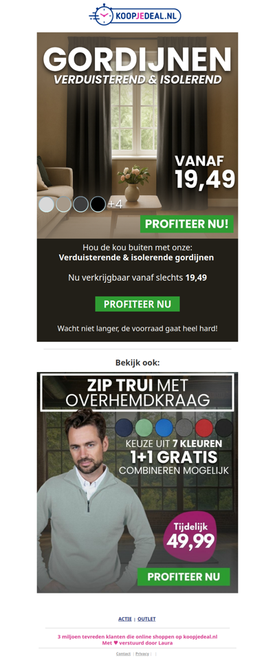 Isolerende Gordijnen voor 19,49?