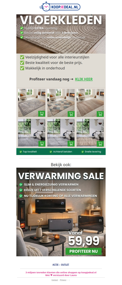 Actie: Vloerkleden vanaf 24,99 🤯