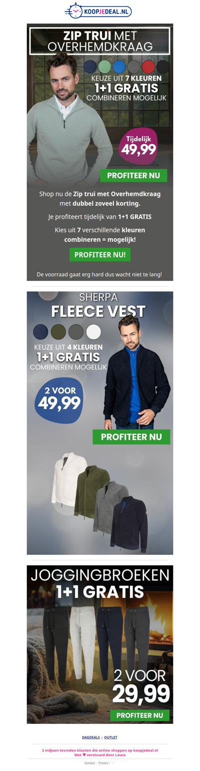 Zip Trui Overhemdkraag 1+1 GRATIS 🎉