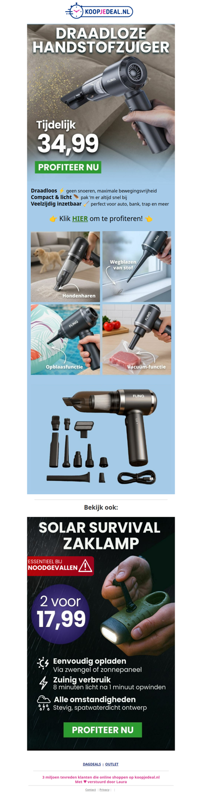 Multifunctionele Handstofzuiger 34,99 🧹