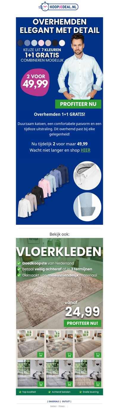 Overhemden nu 1+1 GRATIS 👔