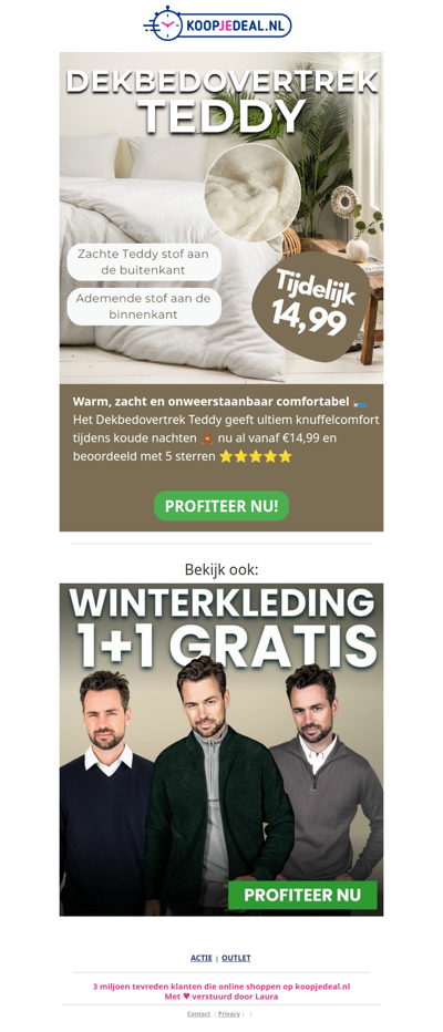 Teddy Dekbedovertrek nu 14,99 ✨