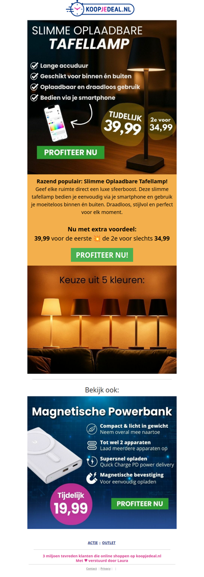 Slimme Tafellamp voor Binnen & Buiten 💡