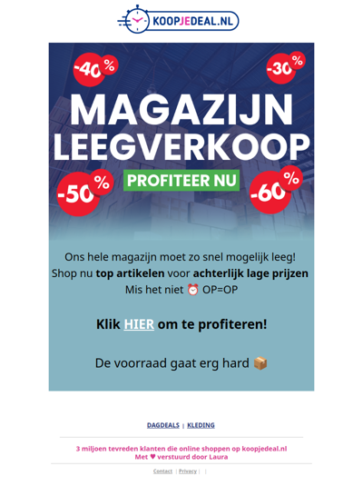 Ons hele Magazijn Moet Leeg! 📦