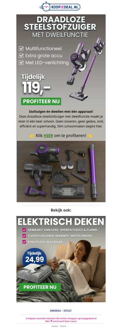 Steelstofzuiger met Dweilfunctie nu 119 😱