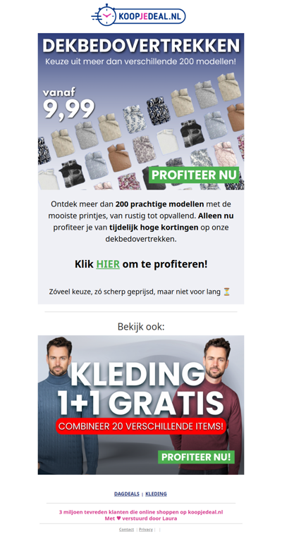 Dekbedovertrekken voor 9,99 🤯 OP=OP