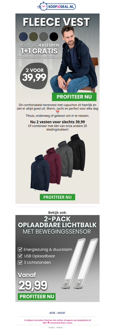 Nieuw: 2 Fleece Vesten voor 39,99 ✨