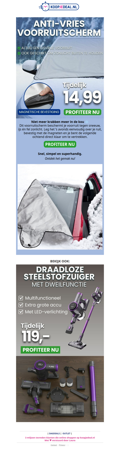 Nooit meer in de ochtend krabben? 🚗