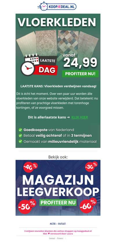 Vloerkleden Verdwijnen Vandaag!