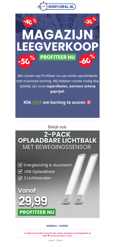 Grote opruiming in het Magazijn!