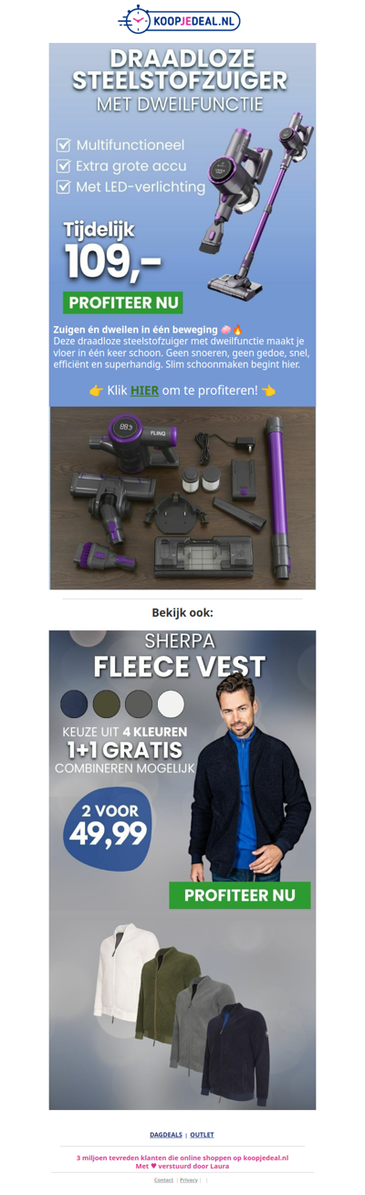 Steelstofzuiger met Dweilfunctie 109,- 🧹