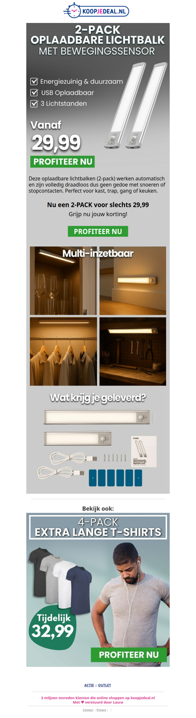 2-PACK Lichtbalk met Sensor nu 29,99 🚨