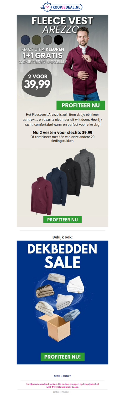 2 Zip-up Fleece Vesten nu 39,99 💰