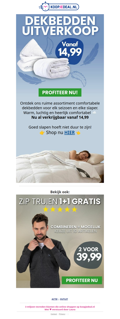 Dekbedden Uitverkoop 🛒 vanaf 14,99