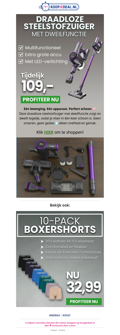 2-in-1 Steelstofzuiger Tijdelijk 109,- 🧹