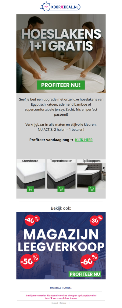 Hoeslakens 2 Halen = 1 Betalen❗