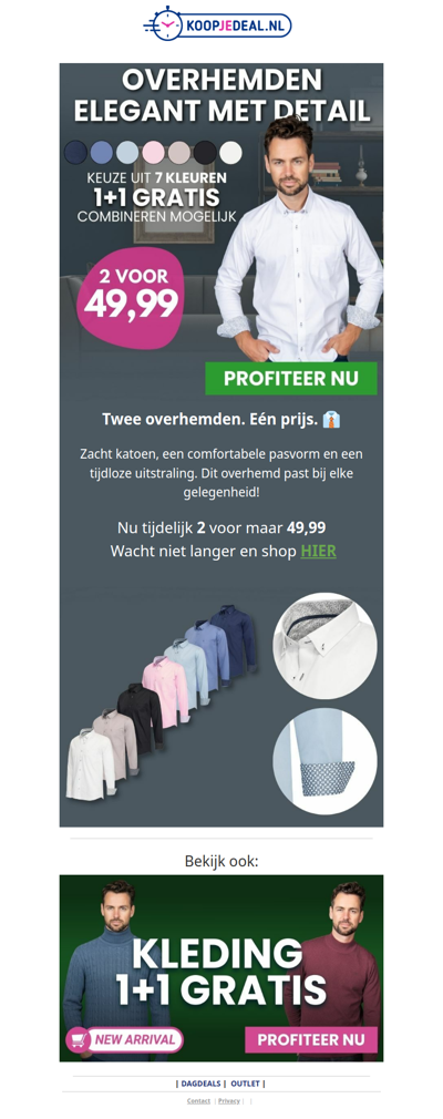 Actie: 2 Overhemden voor 49,99 👔