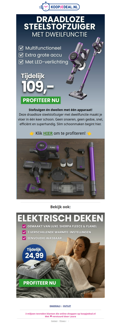 Steelstofzuiger + Dweilfunctie 109,- 😱