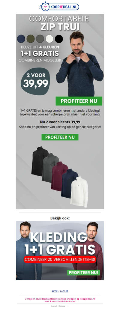 Zip Truien: 2 voor 39,99 💥 Tijdelijk geldig