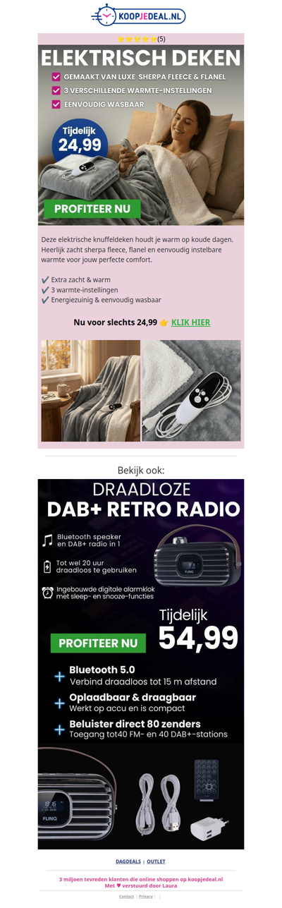 Elektrisch Deken voor 24,99 🔥