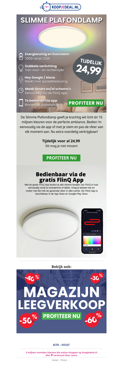 Nieuw: Slimme Plafondlamp 24,99 😱