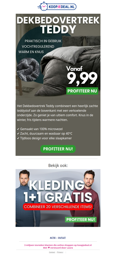 Dekbedovertrek Teddy nu 9,99 💥