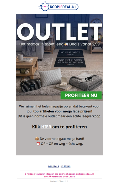 Outlet 🛒 Het Magazijn moet leeg