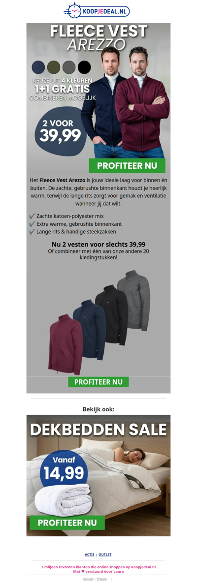 Zip-up Fleece Vesten 1+1 Gratis 💰
