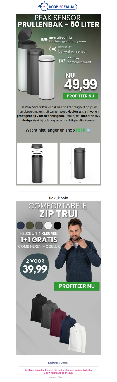 Sensor Prullenbak 50 Liter nu 49,99 💥