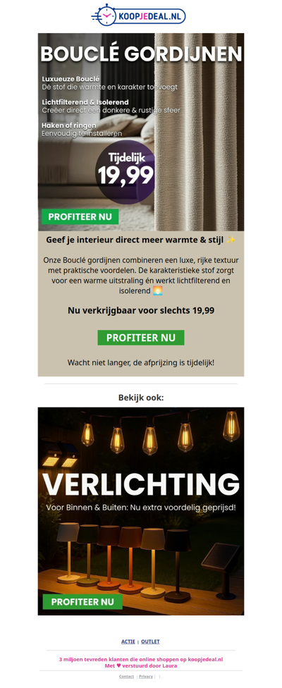 Luxe Bouclé Gordijnen nu 19,99 🤯