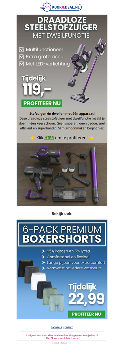 Steelstofzuiger met Dweilfunctie nu 119❗