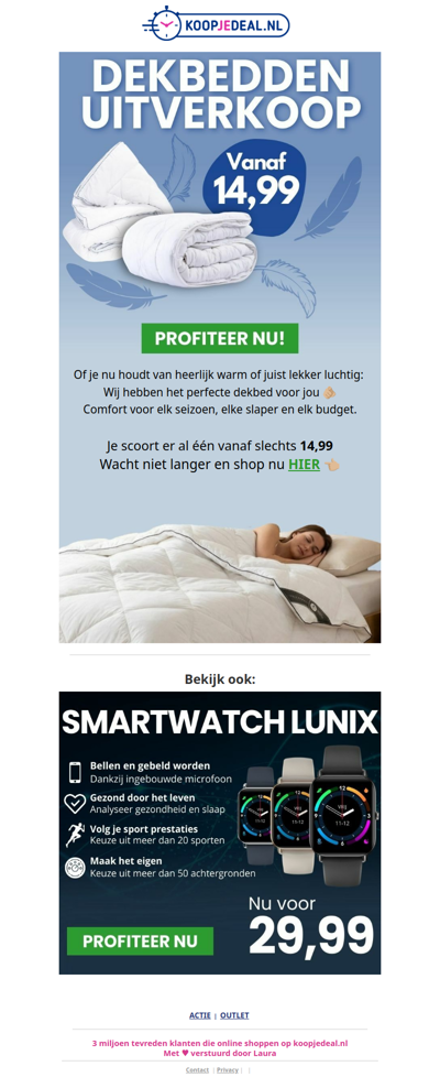 Tijdelijk Dekbedden vanaf 14,99 💥