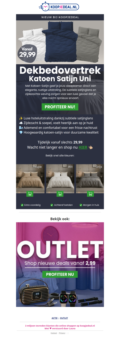 Nieuw: Luxe Dekbedovertrekken 29,99