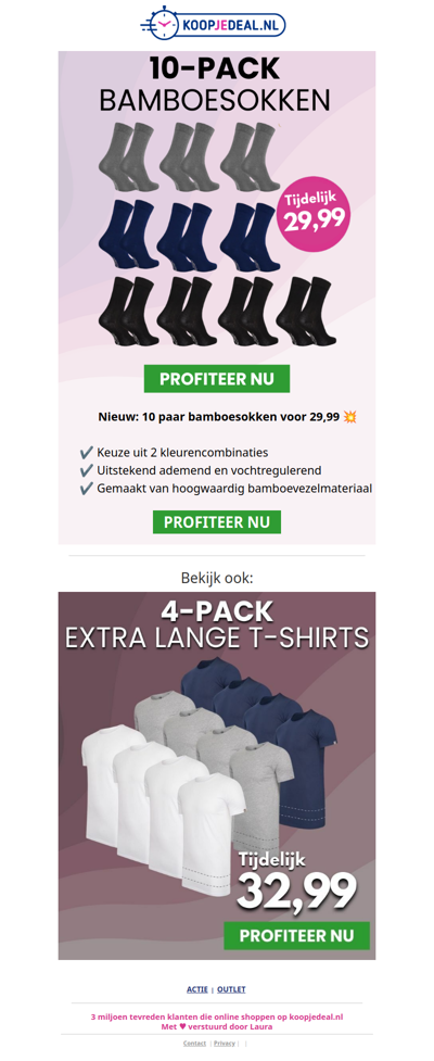 10-PACK Bamboesokken zijn terug!