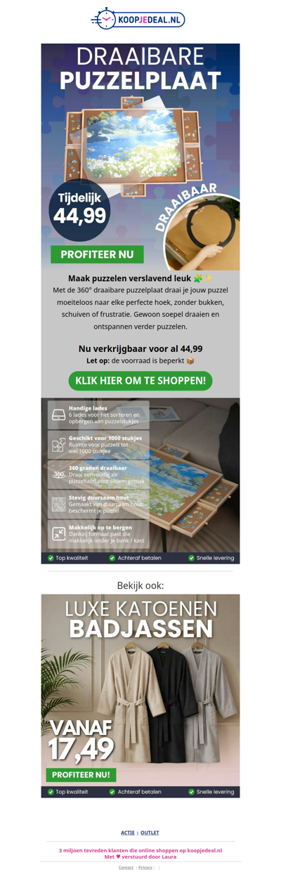 Draaibare Puzzeltafel nu 44,99 🧩​